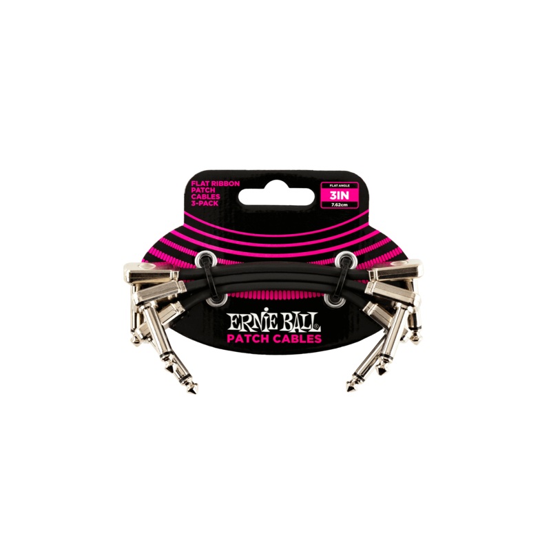 ernie-ball-3-flat-ribbon-patch-cables-3-pack Ernie Ball 3" Flat Ribbon Patch Cables - 3 Pack