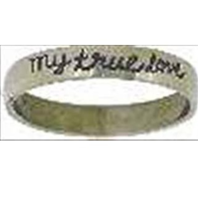 ring-i-will-wait-true-love-cursive-size-5 Ring - I Will Wait/True Love, Cursive (Size 5)