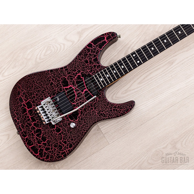 1990s-esp-custom-shop-sh-superstrat-pink-crackle-george-lynch-kamikaze-1 1990s ESP Custom Shop SH Superstrat Pink Crackle, George Lynch Kamikaze-1