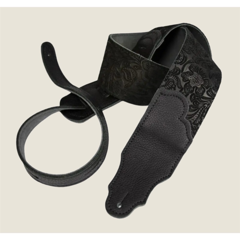 franklin-2-5-embossed-suede-guitar-strap-black Franklin 2.5" Embossed Suede Guitar Strap Black