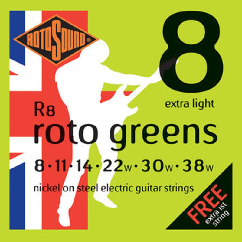 electric-gtr-string-set-rotosound-8-38-r8-green Electric Gtr String Set Rotosound 8-38 R8 Green