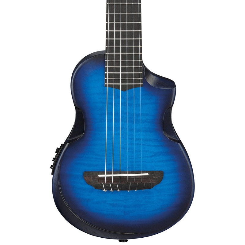 ibanez-au-series-acoustic-electric-ukulele-transparent-blue-sunburst-open-pore Ibanez AU Series Acoustic-Electric Ukulele - Transparent Blue Sunburst Open Pore