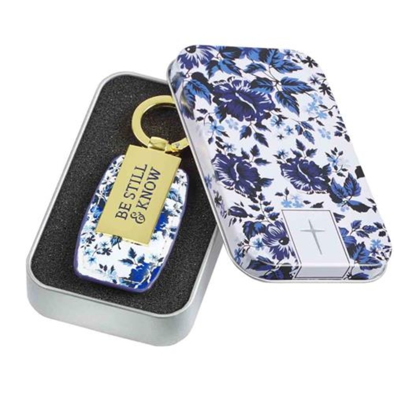 metal-keyring-in-tin-be-still-know Metal Keyring In Tin -Be Still & Know