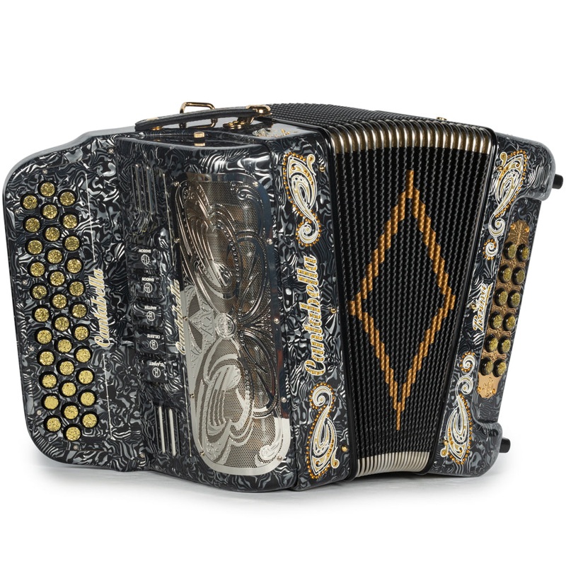 cantabella-reina-accordion-5-switch-fbe-celluloid-grey-waves-with-gold-painted-fretboard Cantabella Reina Accordion 5 Switch FBE Celluloid Grey Waves with Gold Painted Fretboard