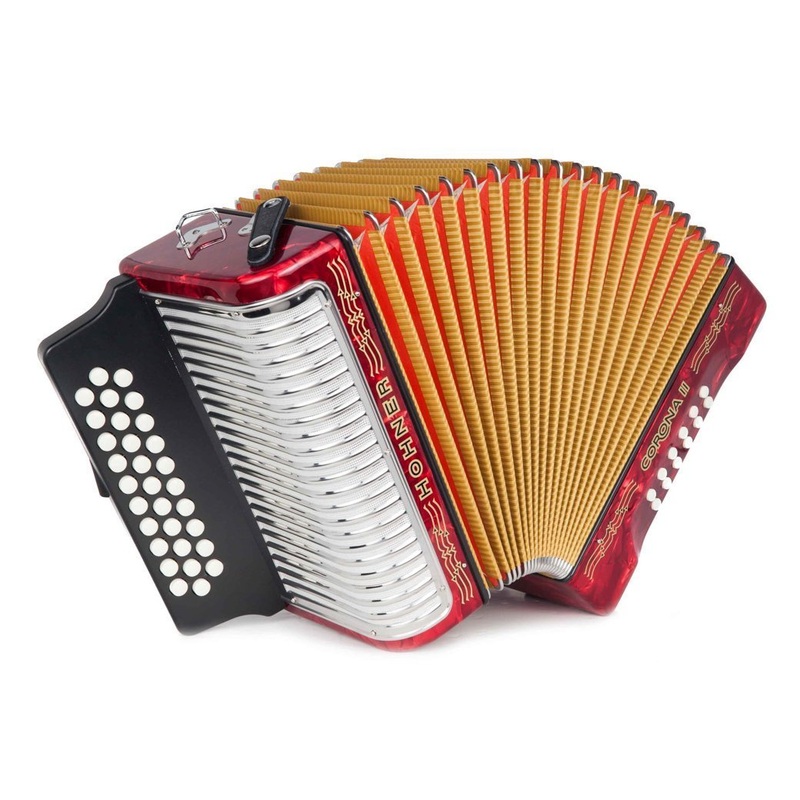 hohner-corona-ii-accordion-gcf-red Hohner Corona II Accordion GCF Red