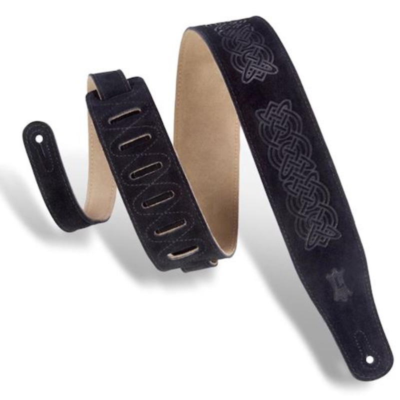 levy-s-2-5-inch-suede-guitar-strap-embossed-celtic Levy's 2.5 Inch Suede Guitar Strap Embossed Celtic