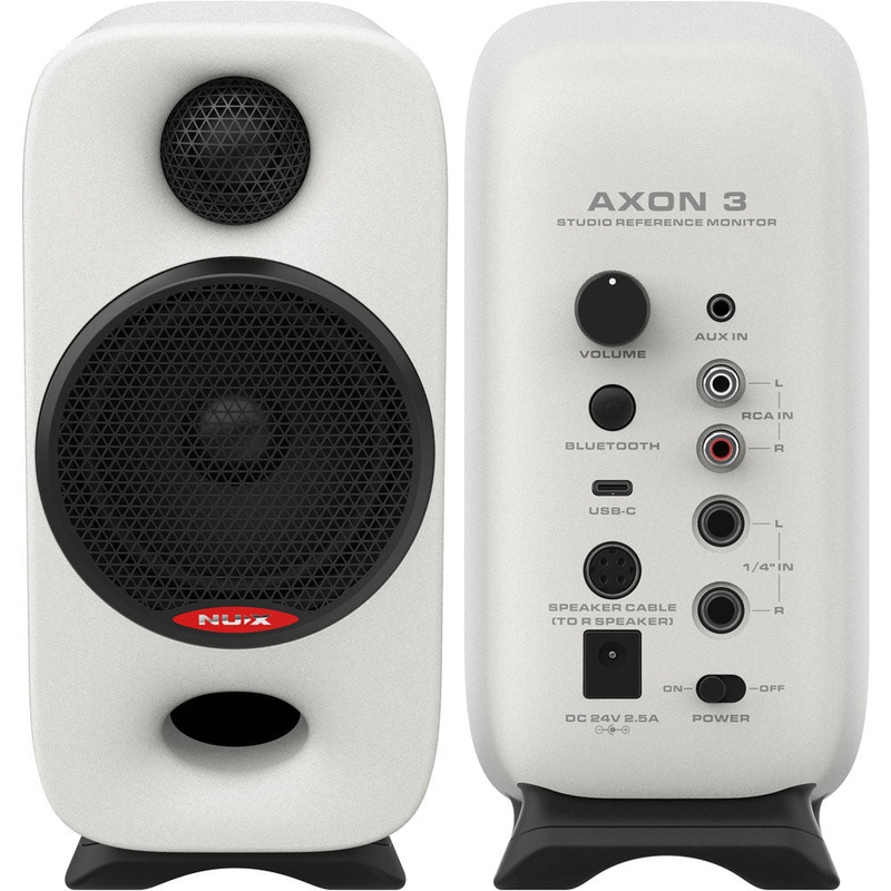 nu-x-axon-3-studio-reference-monitor-speakers-in-white NU-X Axon 3 Studio Reference Monitor Speakers in White