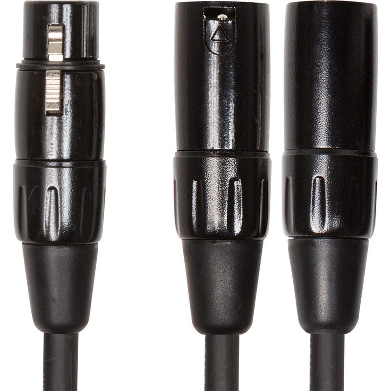 roland-rcc-yc-xf2xm-black-series-interconnect-cable-xlr-female-to-dual-xlr-male-connectors-6-in Roland RCC-YC-XF2XM Black Series Interconnect Cable XLR Female to Dual XLR Male Connectors - 6 in.