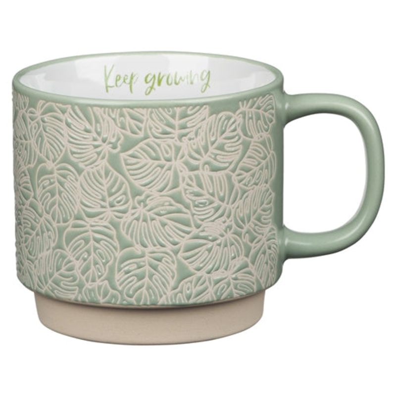 ceramic-mug-keep-growing-light-shade-of-green-with-leaf-motif Ceramic Mug -Keep Growing Light Shade Of Green With Leaf Motif