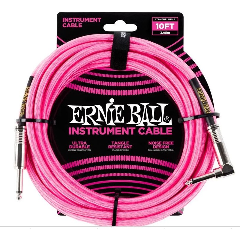 ernie-ball-10-braided-st-agl-neon-pink Ernie Ball 10' Braided St/Agl Neon Pink