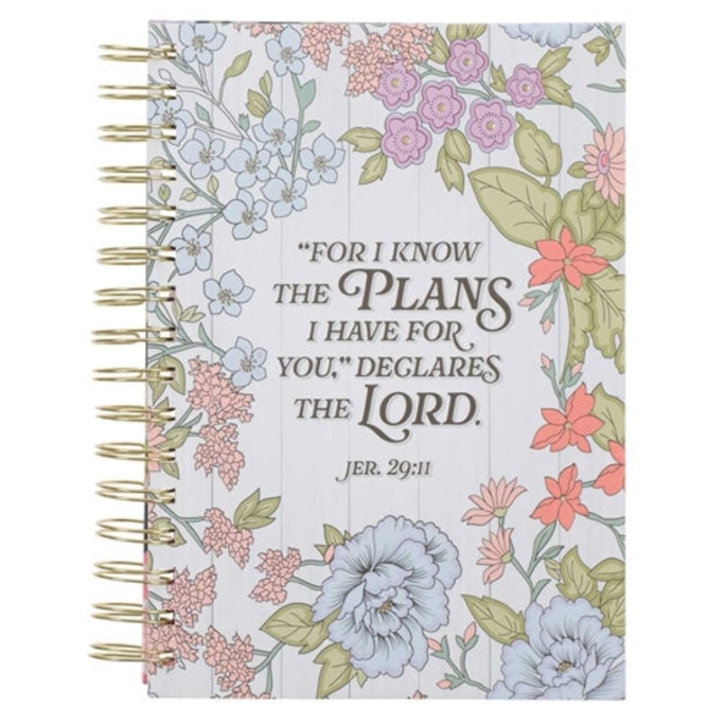large-hardcover-wirebound-journal-i-know-the-plans-floral Large Hardcover Wirebound Journal - I Know the Plans Floral