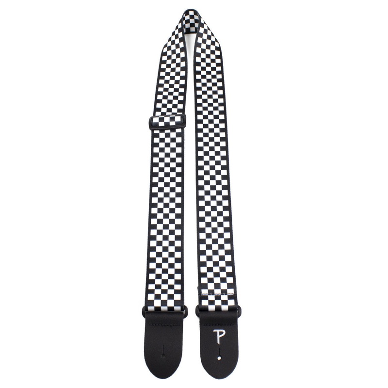 perri-s-leathers-2-in-polyester-guitar-strap-black-white-checker-design Perri's Leathers 2 in. Polyester Guitar Strap - Black/White Checker Design