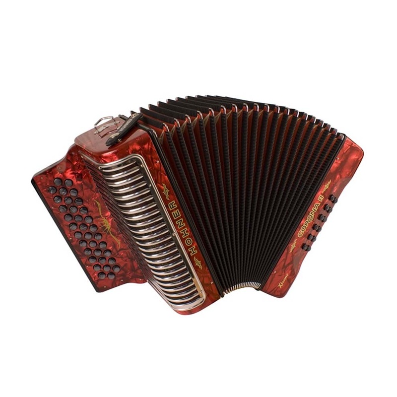 pre-owned-hohner-cxfr-corona-ii-xtreme-fbbeb-button-accordion-red-used Pre-Owned Hohner CXFR Corona II Xtreme FBbEb Button Accordion - Red | Used
