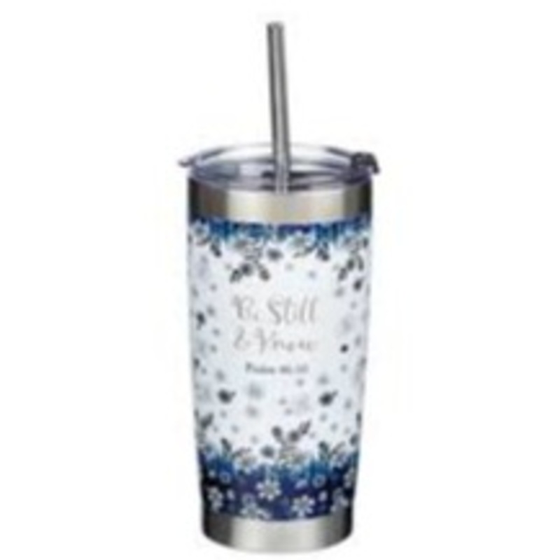 stainless-steel-mug-with-straw-be-still-psalm-46v10 Stainless Steel Mug With Straw - Be Still (Psalm 46v10)