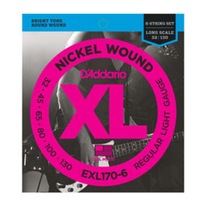 d-addario-exl170-6-nickel-wound-6-string-light-32-130-long-scale-electric-bass-strings D'Addario EXL170-6 Nickel Wound 6-String Light (32-130) Long Scale Electric Bass Strings