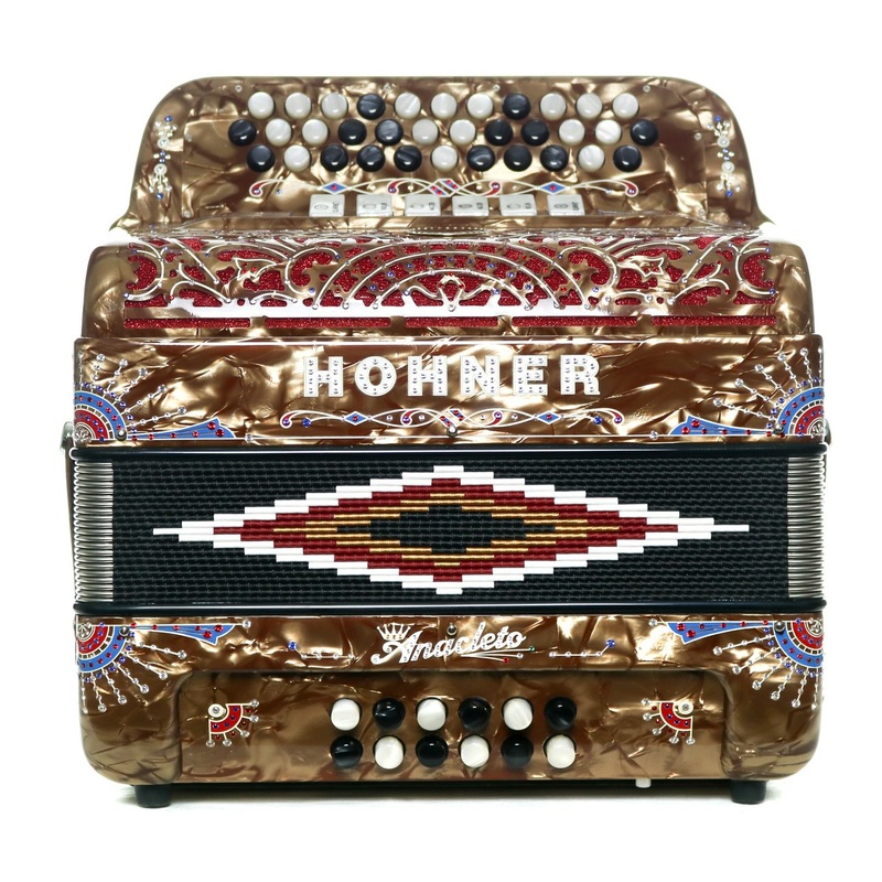 hohner-anacleto-rey-del-norte-tt-fbbeb-gcf-compact-accordion-pearl-brown Hohner Anacleto Rey Del Norte TT FBbEb/GCF Compact Accordion Pearl Brown