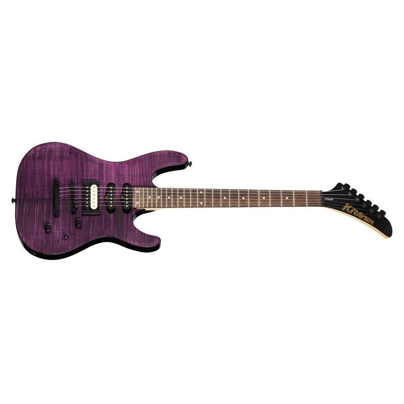 kramer-striker-figured-electric-guitar-with-stop-bar-tailpiece-transparent-purple Kramer Striker Figured Electric Guitar with Stop Bar Tailpiece-Transparent Purple