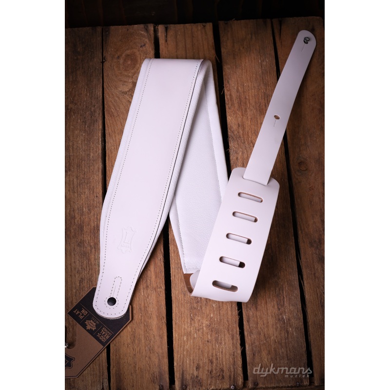 levy-s-2-5-inch-wide-genuine-leather-guitar-strap-white Levy's 2.5 inch Wide Genuine Leather Guitar Strap - White