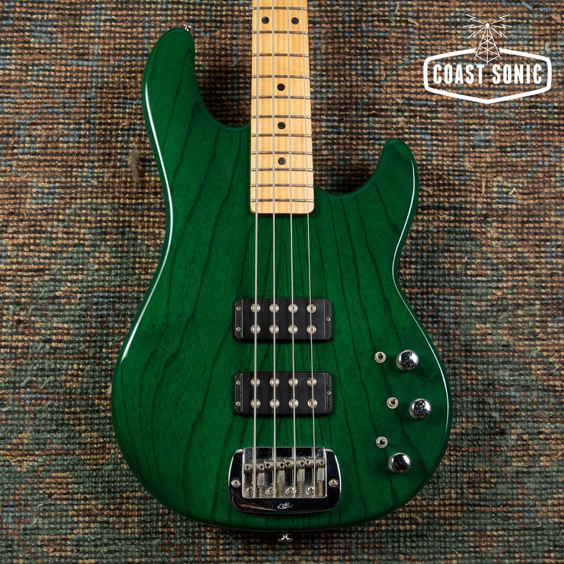 1995-g-l-l-2000-bass-ash-transparent-green-made-in-usa-fullerton-all-original-w-case 1995 G&L L-2000 Bass Ash Transparent Green made in USA Fullerton all-original w/case