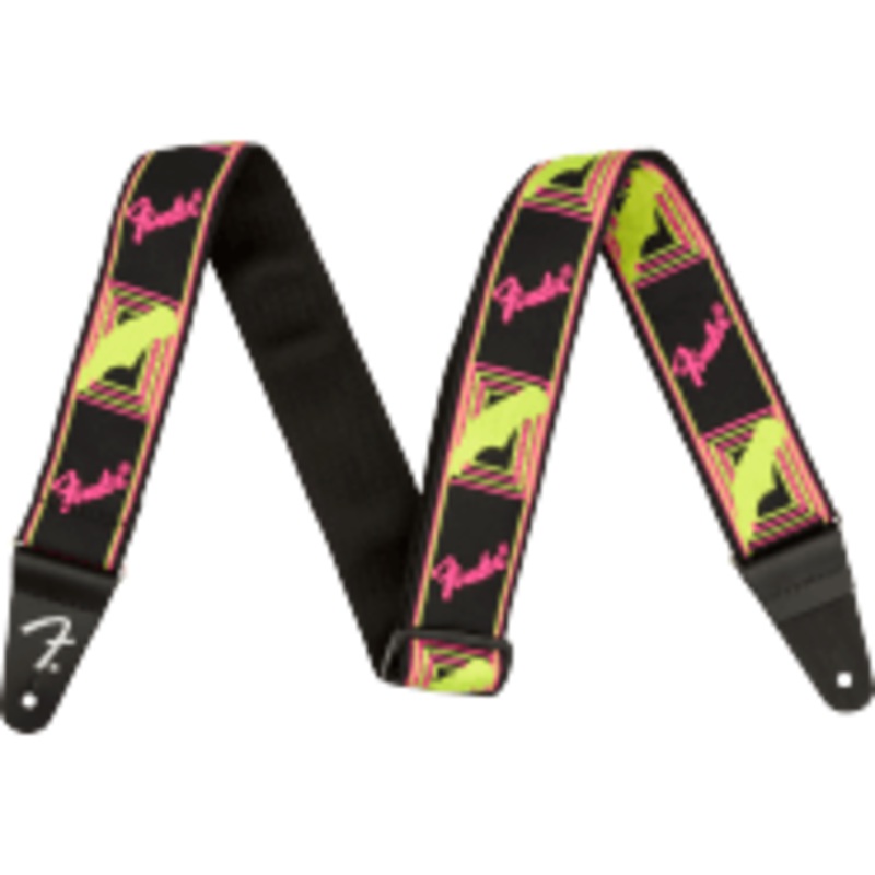 fender-neon-monogrammed-straps-pink-and-yellow Fender NEON MONOGRAMMED STRAPS Pink and Yellow