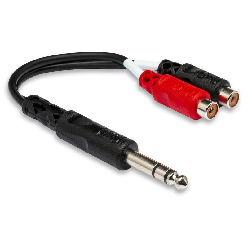 hosa-stereo-breakout-1-4-in-trs-male-to-dual-rca-female HOSA Stereo Breakout - 1/4 in TRS Male to Dual RCA Female