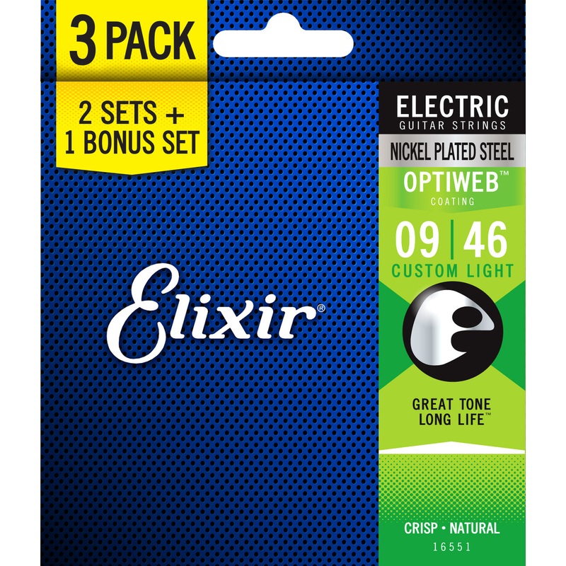 elixir-16551-optiweb-electric-9-46-3-pack-custom-light Elixir 16551 Optiweb Electric 9-46 3 Pack Custom Light