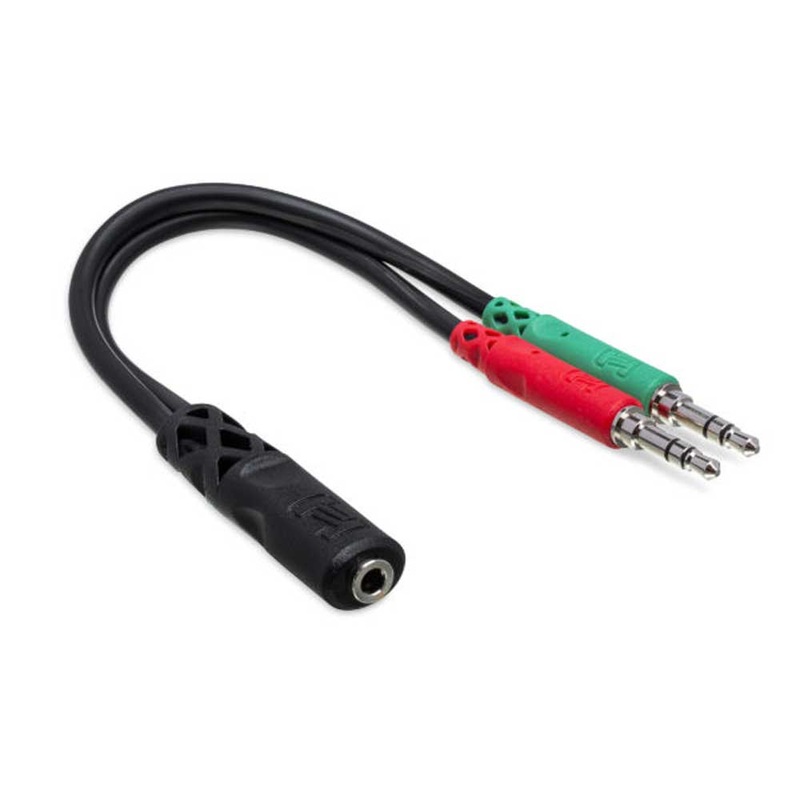 hosa-ymm-107-headset-mic-breakout-cable-3-5mm-trrs-female-to-dual-3-5-mm-trs-male Hosa YMM-107 Headset Mic Breakout Cable - 3.5mm TRRS Female to Dual 3.5 mm TRS Male