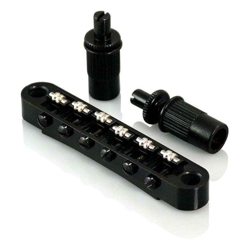 vanson-black-roller-saddle-bridge-for-epiphone-les-paul-sg-es-dot-bigsby-t-o-m VANSON Black Roller Saddle Bridge for Epiphone Les Paul, SG, ES, Dot, Bigsby T-O-M