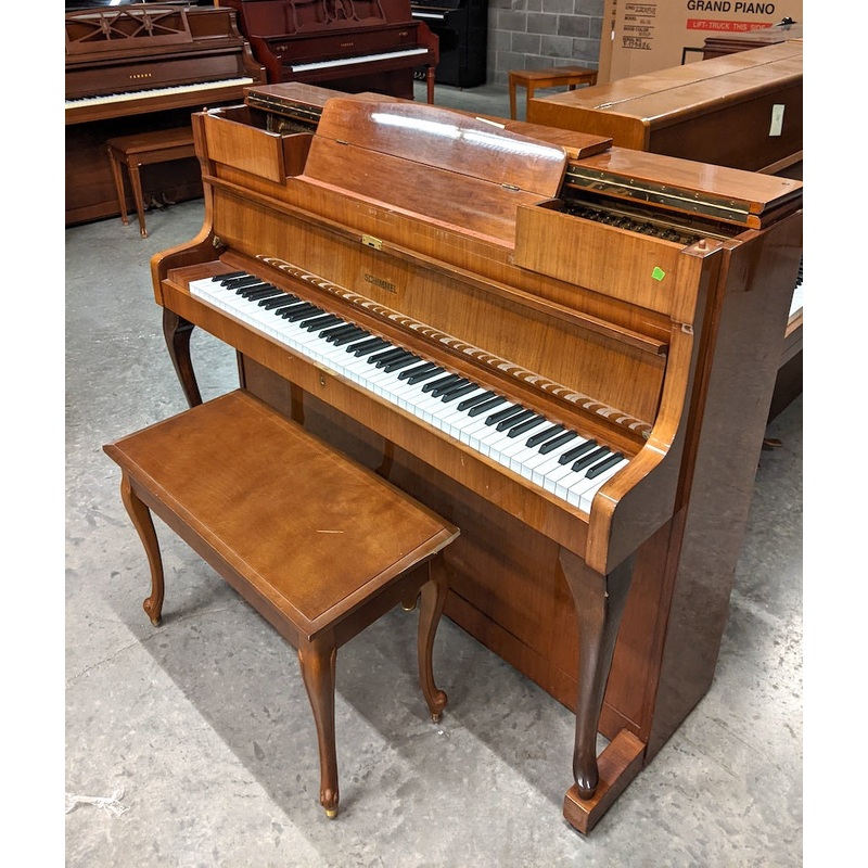 1966-schimmel-42-fortissimo-108-upright-piano-polished-walnut-sn-98437-used 1966 Schimmel 42" Fortissimo 108 Upright Piano | Polished Walnut | SN: 98437 | Used