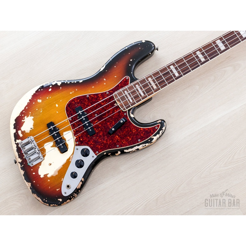 1969-fender-jazz-bass-sunburst-faux-burst-vintage-bass-w-case 1969 Fender Jazz Bass Sunburst Faux Burst Vintage Bass w/ Case