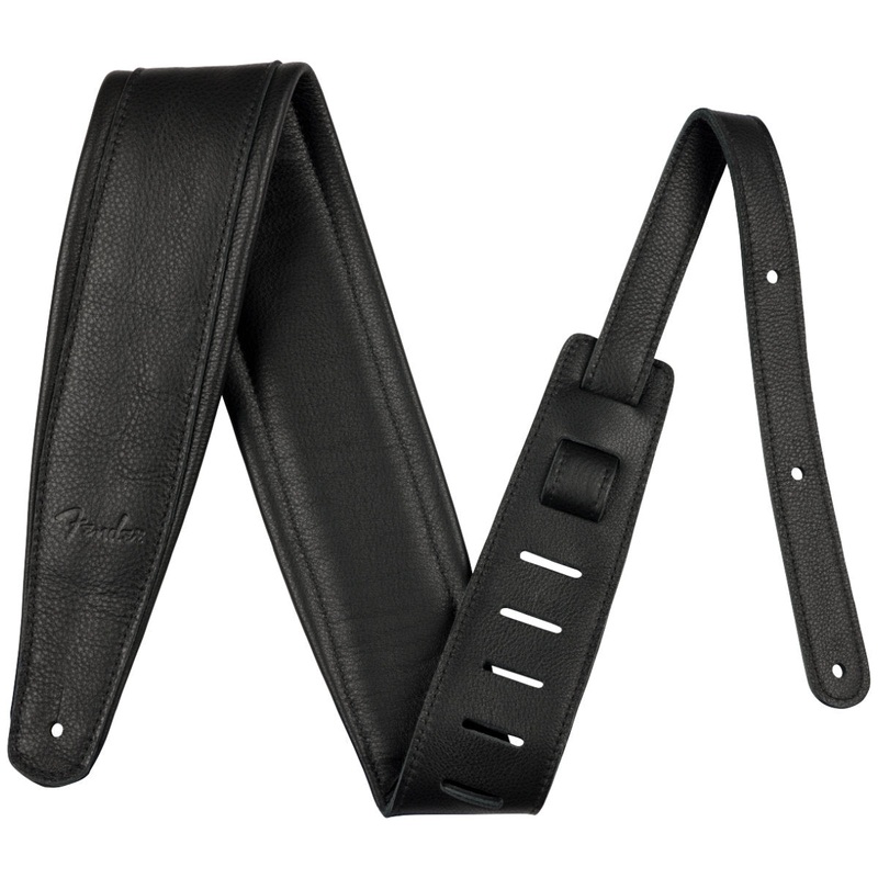 fender-3-5in-premium-leather-strap-black Fender 3.5in Premium Leather Strap - Black