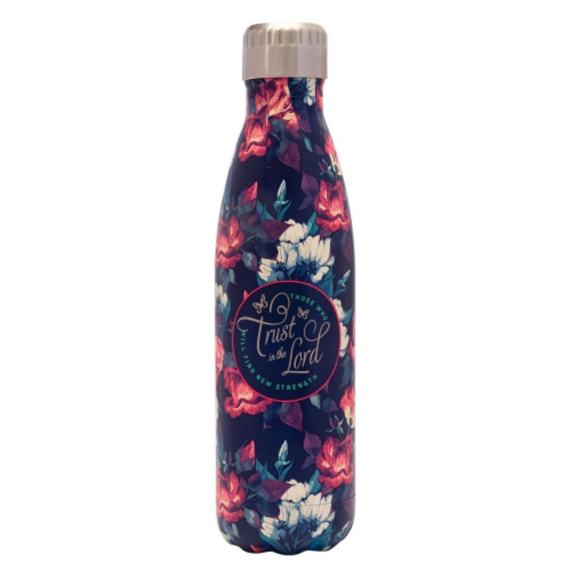 stainless-steel-bottle-those-who-trust-floral Stainless Steel Bottle - Those Who Trust Floral
