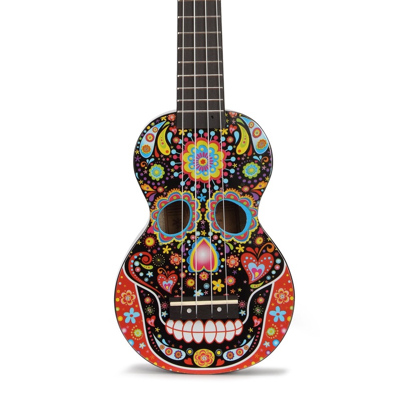 mahalo-ma1-skbk-art-soprano-ukulele-day-of-the-dead-graphic Mahalo MA1-SKBK Art Soprano Ukulele - Day of the Dead Graphic