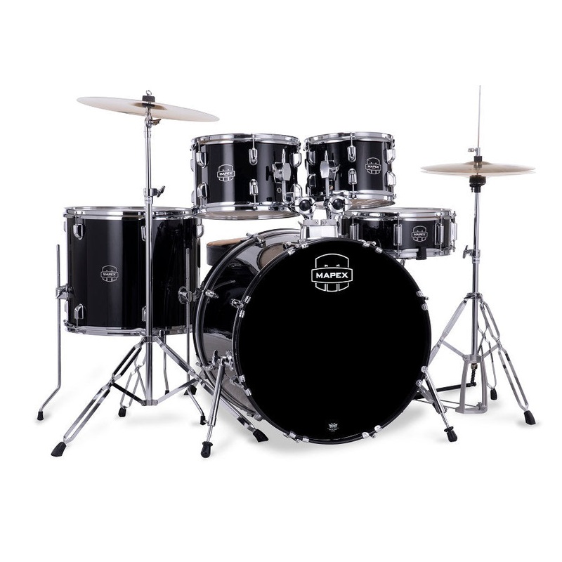 mapex-comet-5-piece-complete-drum-set-22in-bd-dark-black Mapex Comet 5 Piece Complete Drum Set - 22in BD - Dark Black