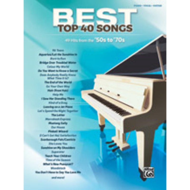 alfred-best-top-40-songs-50s-to-70s-book-for-piano-vocal-guitar Alfred Best Top 40 Songs '50s to '70s Book for Piano/Vocal/Guitar