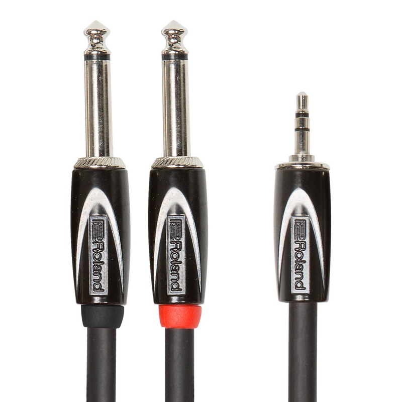 roland-rcc-5-3528-black-series-dual-ts-1-4-in-to-3-5mm-trs-interconnect-cable-5-ft Roland RCC-5-3528 Black Series Dual TS 1/4 in. to 3.5mm TRS Interconnect Cable - 5 ft.