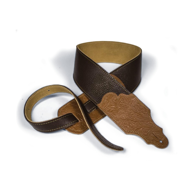 franklin-3-chocolate-glove-leather-with-tooled-caramel-ends Franklin 3" Chocolate Glove Leather with Tooled Caramel Ends