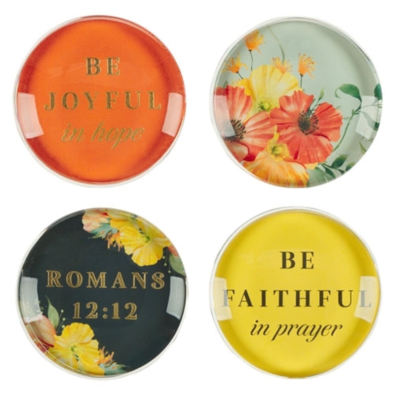 glass-magnetic-set-of-4-be-joyful-in-hope-be-faithful-in-prayer-romans-12vs12 Glass Magnetic Set Of 4 -Be Joyful In Hope, Be Faithful In Prayer - Romans 12vs12