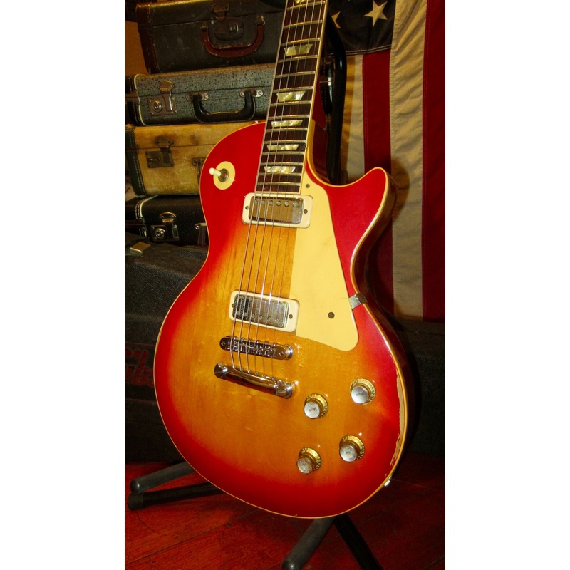 1977-gibson-les-paul-deluxe-cherry-sunburst 1977 Gibson Les Paul Deluxe Cherry Sunburst