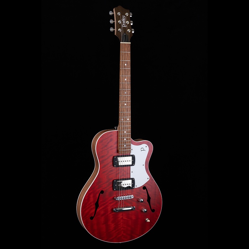 pratley-electric-semi-hollow-cherry-red-single-cut-sd-phat-cat-p90-set Pratley Electric Semi-Hollow Cherry Red Single Cut SD Phat Cat P90 Set