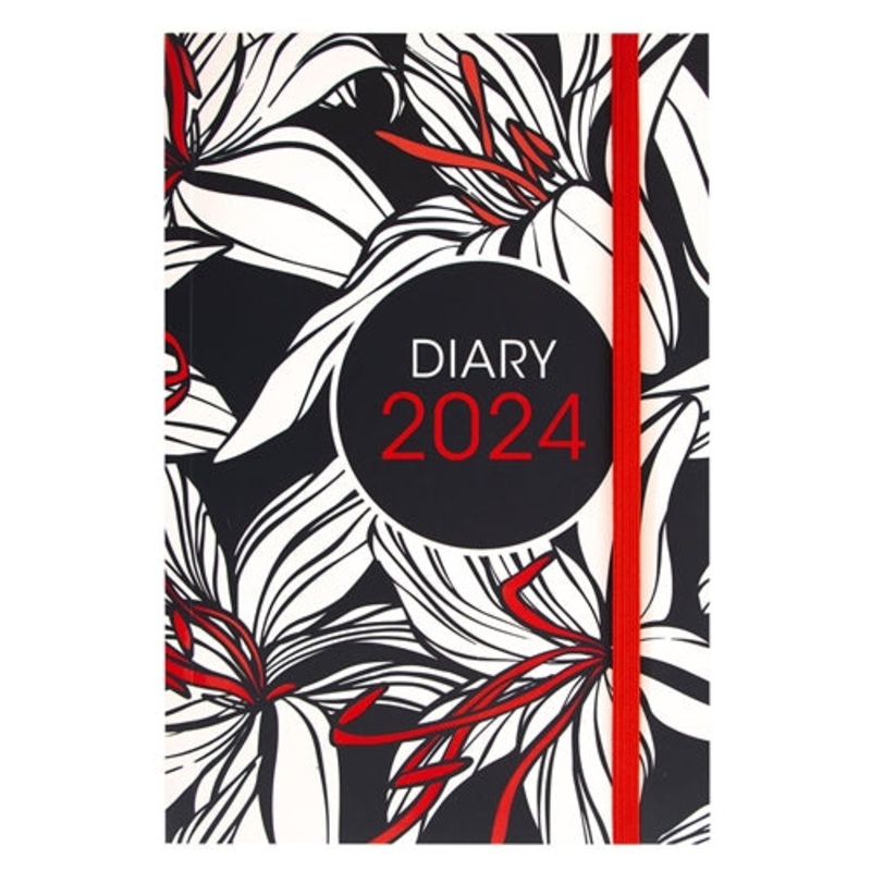 2024-a5-daily-planner-lilies-paperback 2024 A5 Daily Planner - Lilies - Paperback