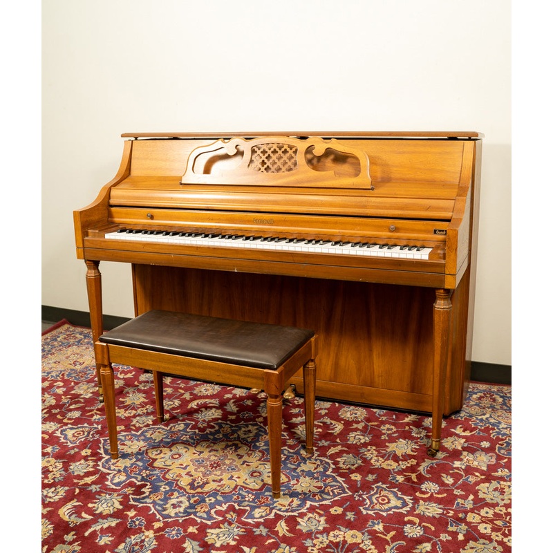 kimball-console-piano-satin-oak-used Kimball Console Piano | Satin Oak | Used