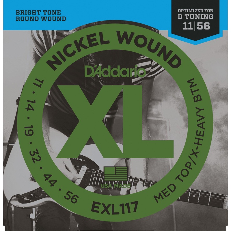 d-addario-xl-electric-guitar-string-set-nickel-exl117-medium-top-extra-heavy-bottom-011-056 D'Addario XL Electric Guitar String Set, Nickel, EXL117 Medium Top/Extra-Heavy Bottom, .011-.056