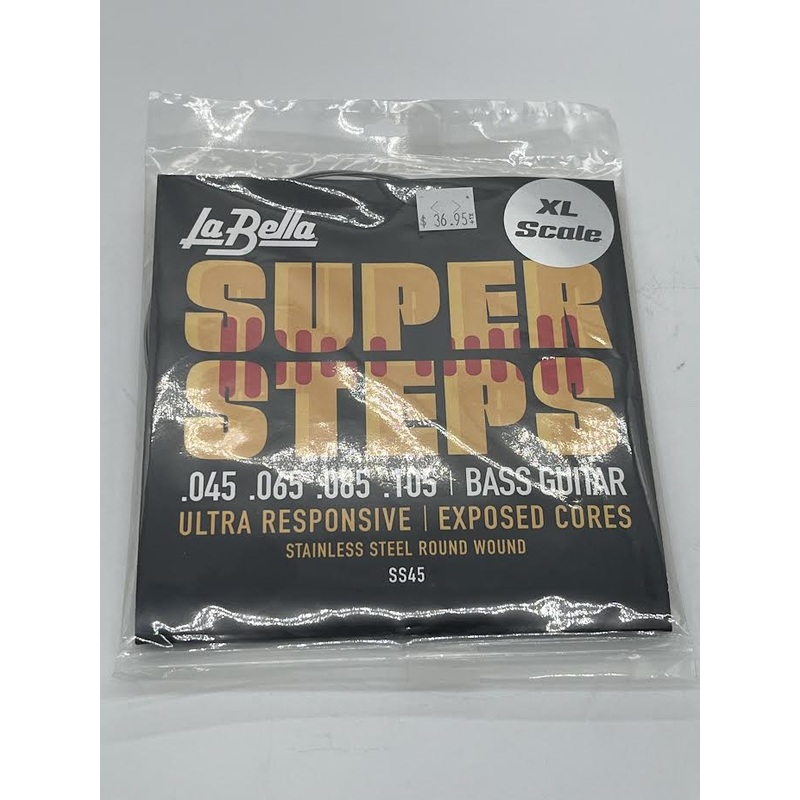 la-bella-super-step-ss45-xl-scale-ultra-responsive-exposed-cores-stainless-steel-round-wound-bass-strings La Bella Super Step SS45 XL Scale Ultra Responsive Exposed Cores Stainless Steel Round Wound Bass Strings
