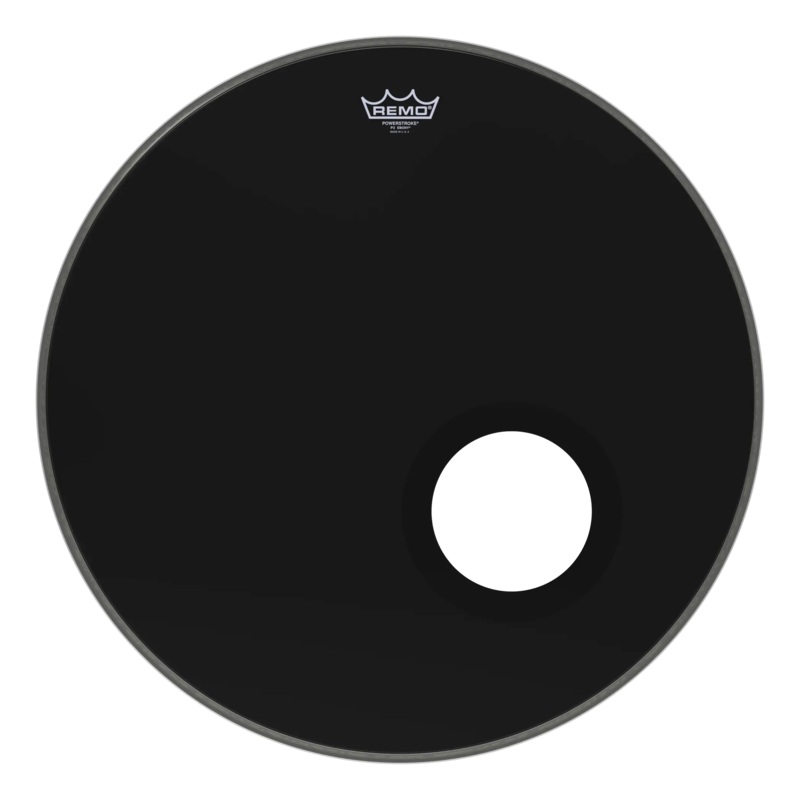 remo-powerstroke-p3-ebony-24-resonant-bass-drumhead-with-5-mic-hole Remo Powerstroke P3 Ebony 24" Resonant Bass Drumhead with 5" Mic Hole