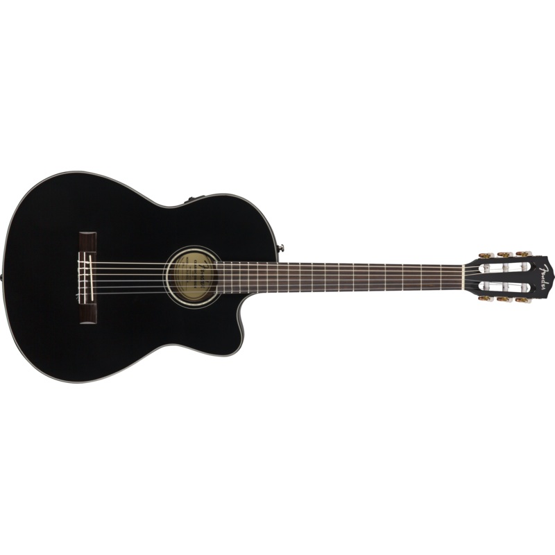 fender-cn-140sce-nylon-thinline-walnut-fingerboard-black-w-case Fender CN-140SCE Nylon Thinline, Walnut Fingerboard, Black w/case