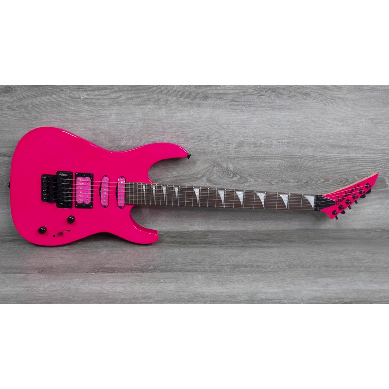 jackson-x-series-dinky-dk3xr-hss-laurel-fingerboard-neon-pink Jackson X Series Dinky DK3XR HSS, Laurel Fingerboard, Neon Pink