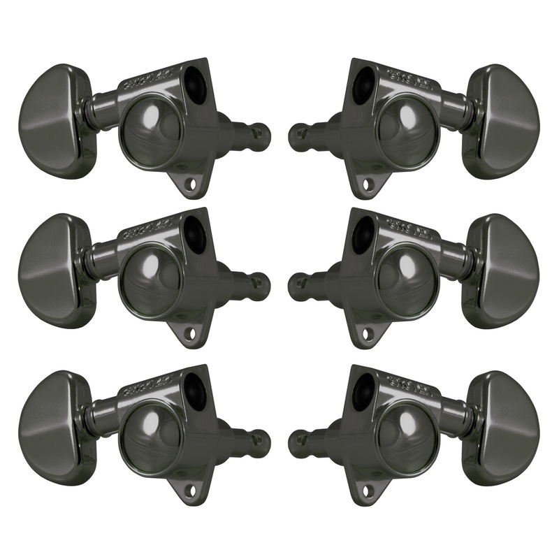 grover-102bn-original-rotomatics-with-round-button-guitar-machine-heads-3-3-black-nickel Grover 102BN Original Rotomatics with Round Button - Guitar Machine Heads, 3 + 3 - Black Nickel