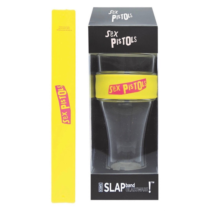 sex-pistols-slap-band-single-pint-glassware-yellow-band-pink-logo Sex Pistols Slap Band Single Pint Glassware Yellow Band/Pink Logo