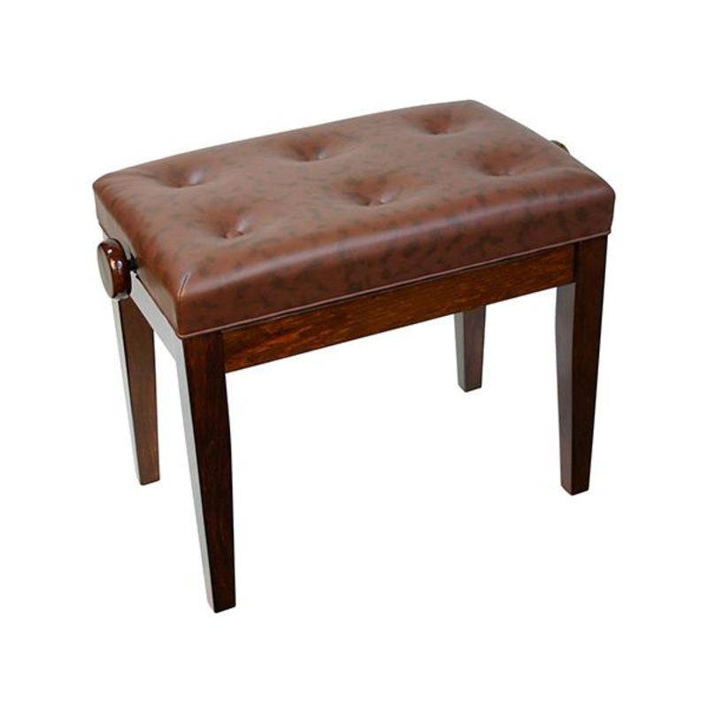 adjustable-piano-bench-with-buttoned-seat-walnut ADJUSTABLE PIANO BENCH with BUTTONED SEAT - walnut